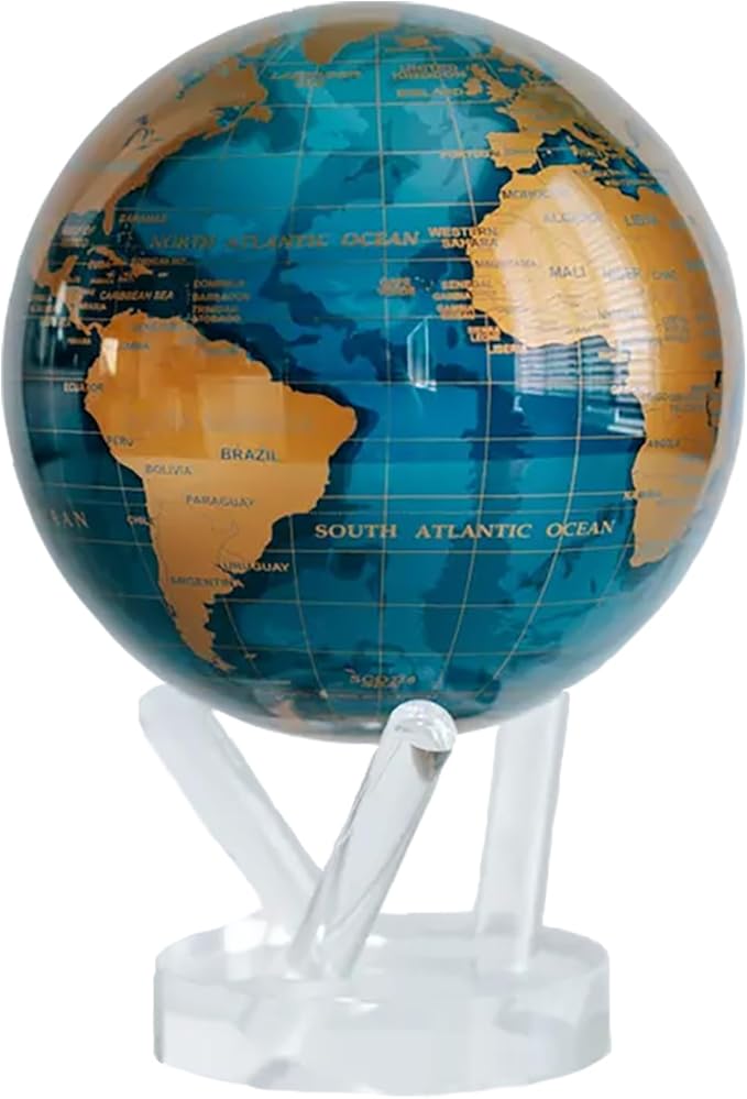 Blue and Gold World Globe