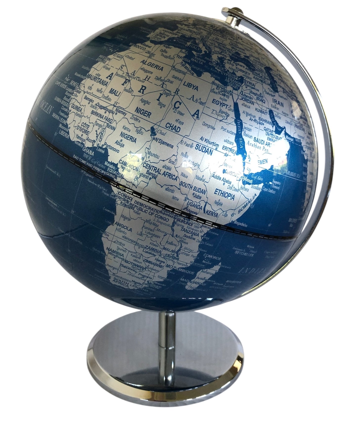 Blue and Silver Globe