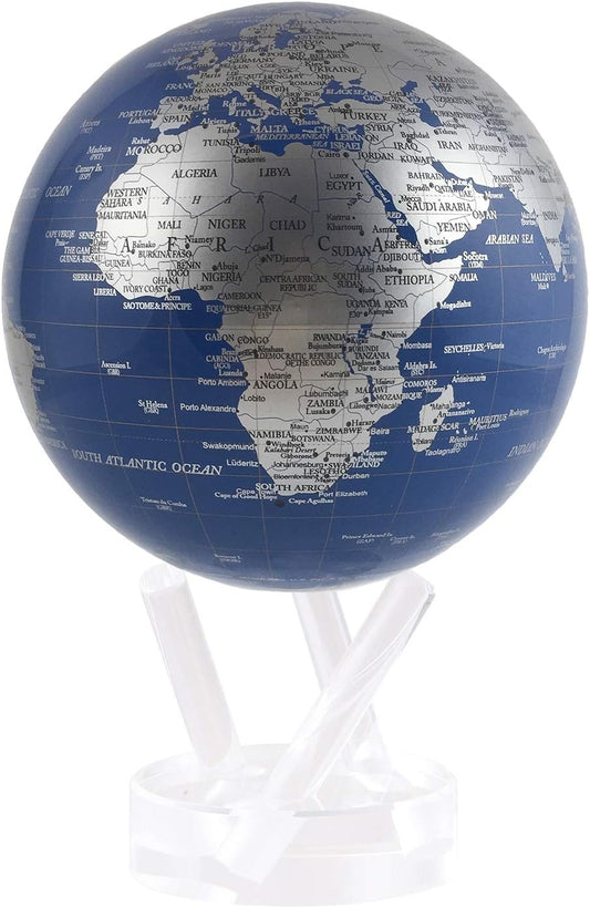 Cobalt Blue and Silver World Globe