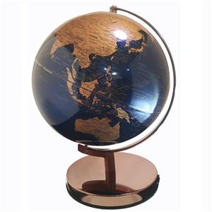 Heritage Navy/Rose Gold World Globe 25cm LED