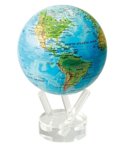 4.5" Blue Ocean Relief World Globe