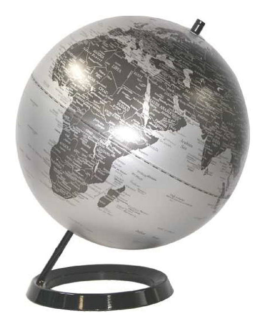 Heritage Matt Silver Ocean 30cm World Globe
