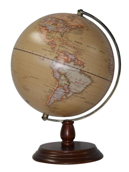 Heritage Antique Wood 20cm World Globe MS-108S5BW