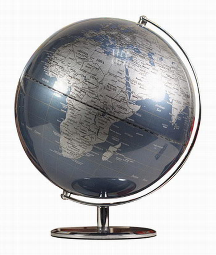 Heritage Metallic Blue Ocean 30cm World Globe MS-112G5B-P
