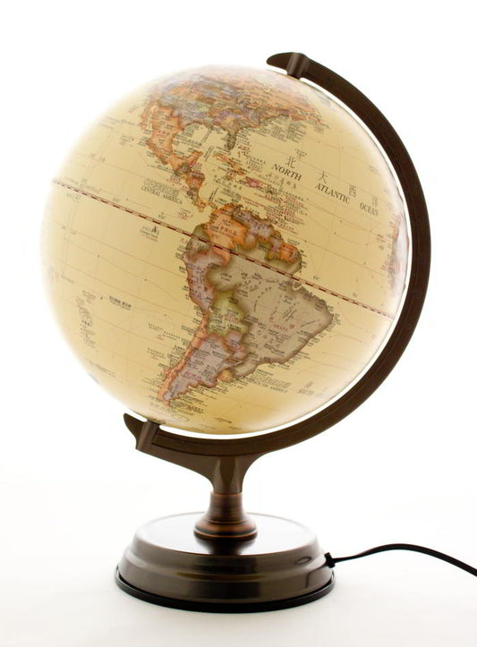 Heritage Illuminated Antique 30cm World Globe MS-300 LED