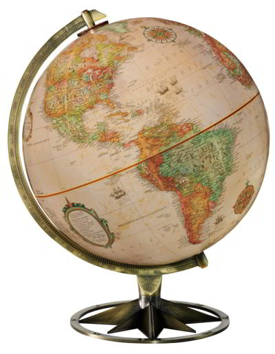 Compass Rose World Globe