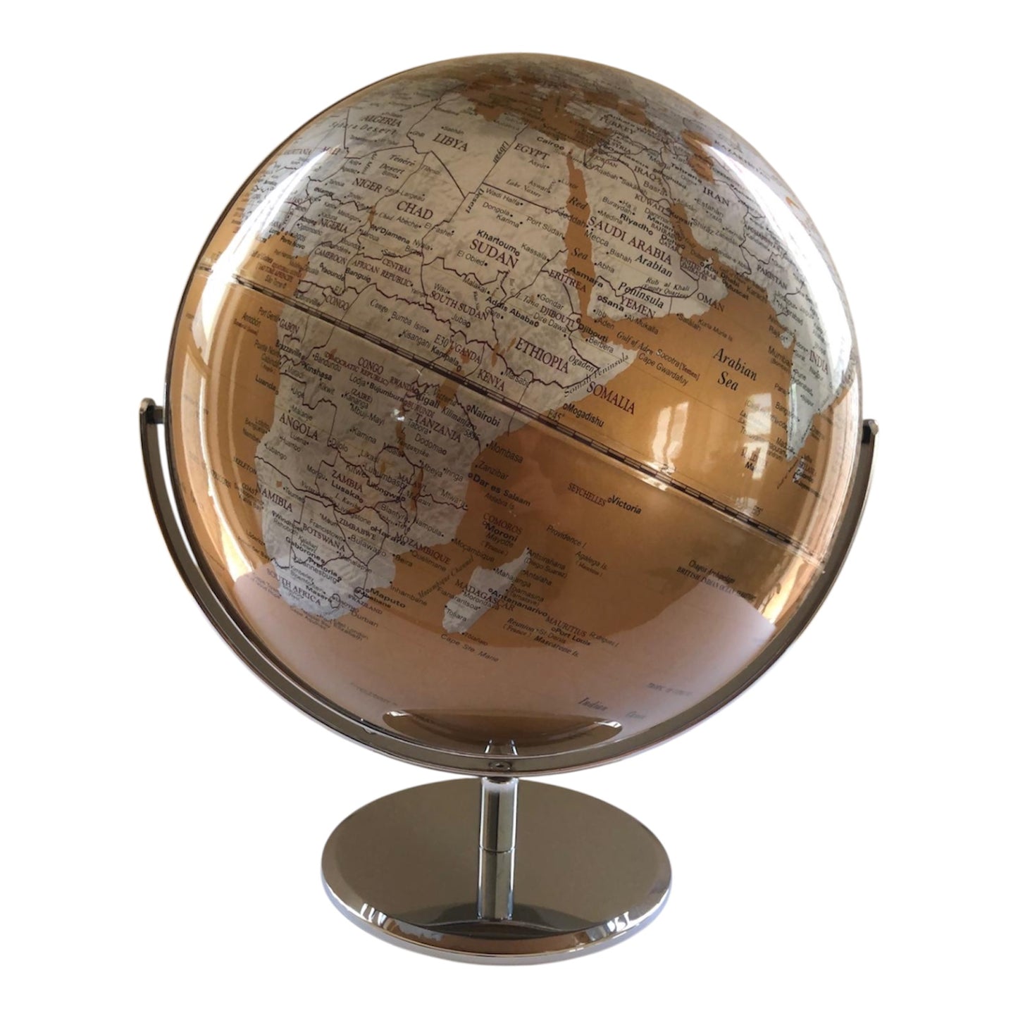 Heritage Silver & Gold Ocean 30cm World Globe