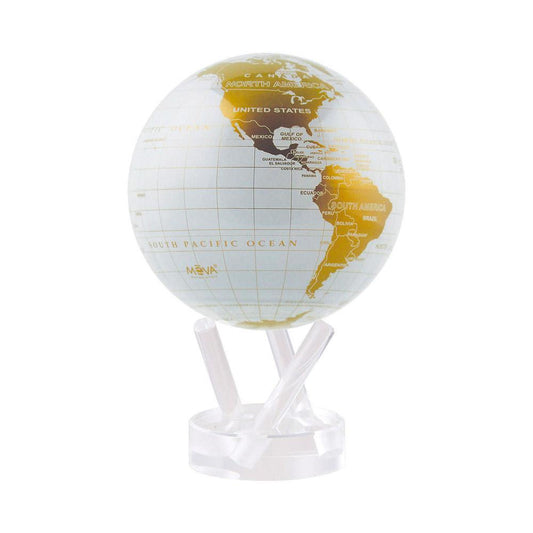 White and Gold World Globe