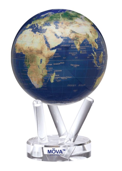 4.5" Satellite View with Gold World Globe