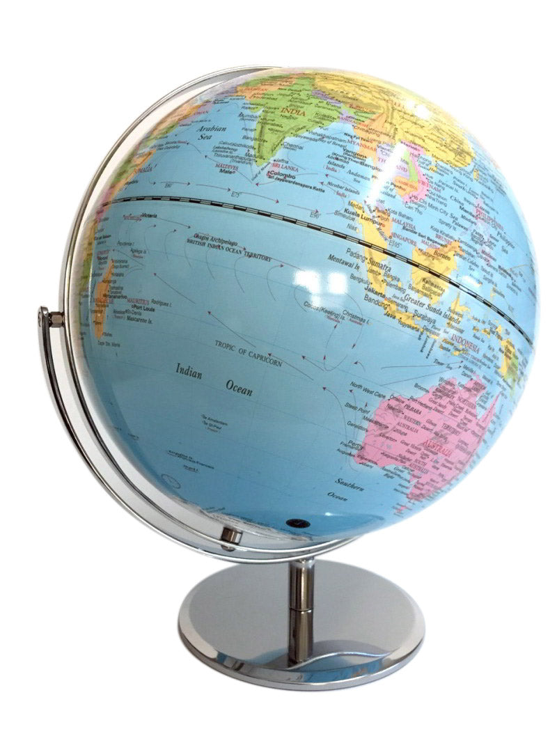 Heritage Light Blue Ocean Political 30cm World Globe  MS112A2BB-P