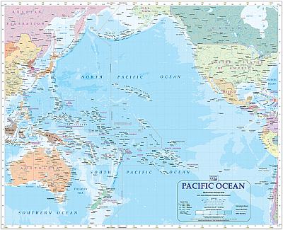 Pacific Ocean Wall Map