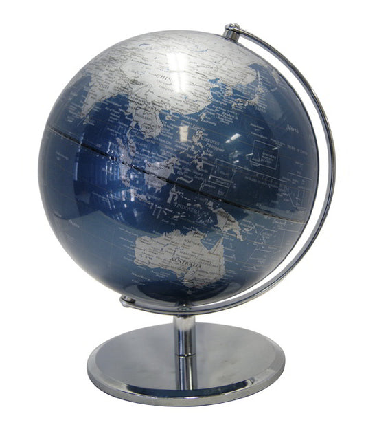 Heritage Metallic Blue Ocean 25cm World Globe