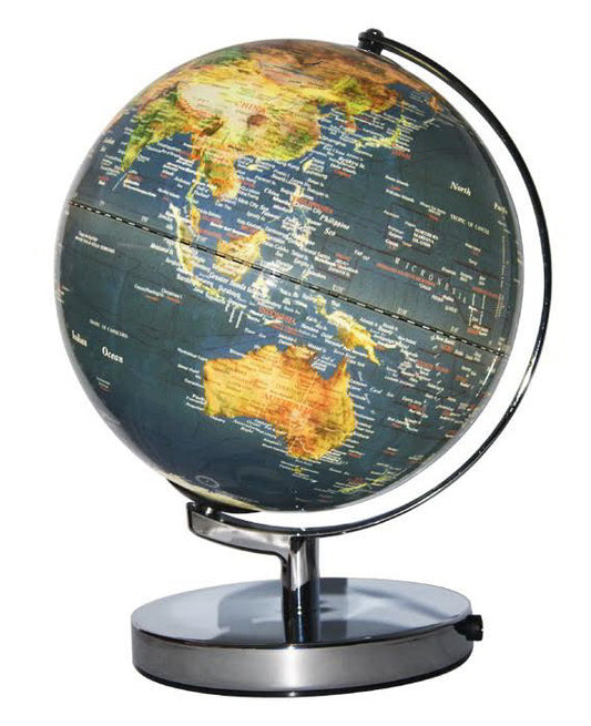 Heritage Dark Blue World Globe 30cm LED