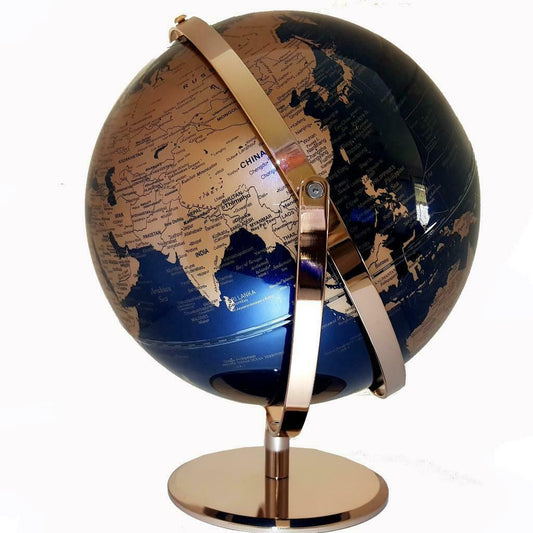 Heritage Navy/Rose Gold World Globe 30cm LED